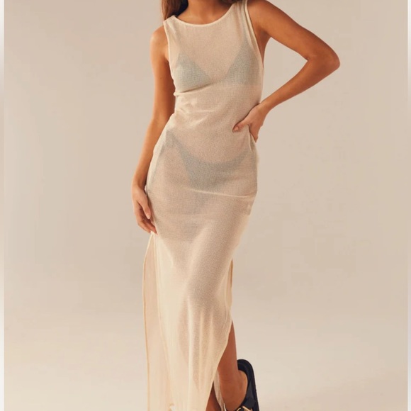 Peppermayo Dresses & Skirts - PEPPERMAYO Caught Up Maxi Dress - Beige